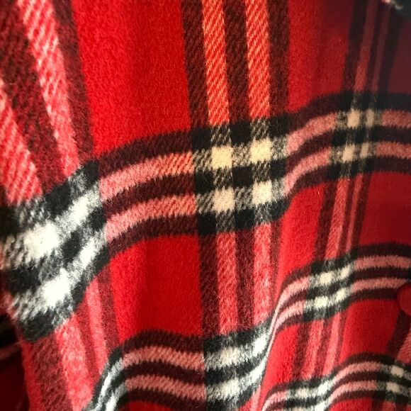 Tartan Plaid Shacket Womens Size S Red Button Front Preppy Academia Active USA - Picture 7 of 15